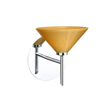 Besa Lighting Kona Mini Sconce, Mango Starpoint, Chrome Finish, 1x5W LED 1SW-282490-LED-CR